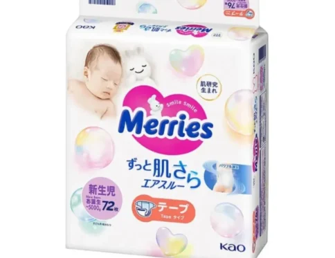 MERRIES – japońskie pieluszki, NB, 0–5 kg, 72 szt.