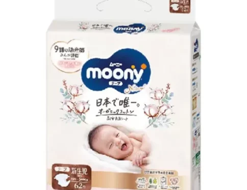 MOONY NATURAL – japońskie pieluszki dla noworodków do 5 kg, 62 szt.