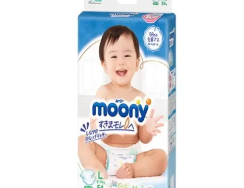 Japońskie pieluchy MOONY, rozmiar L, 9–14 kg, 48 szt.