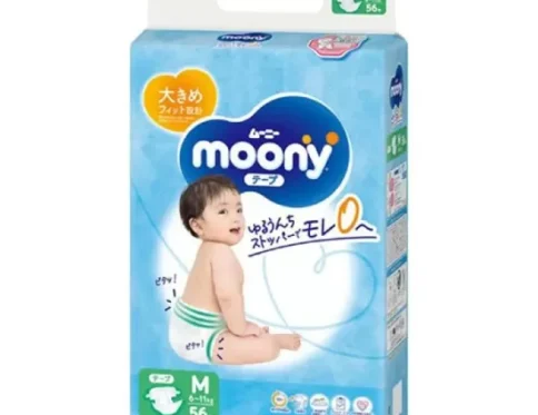 Japońskie pieluchy MOONY, M, 6–11 kg, 56 szt.