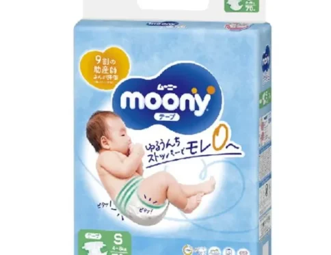 MOONY – japońskie pieluszki, S, 4–8 kg, 70 szt.