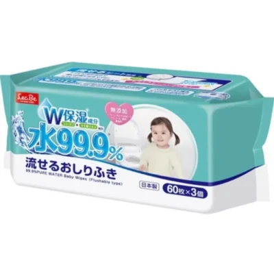 Lec.Be – 99,9% biodegradowalne chusteczki nawilżane dla niemowląt 180 szt. (60×3)